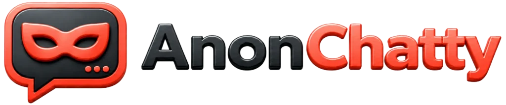 AnonChatty anonymous chat logo with 3D mask and chat icon