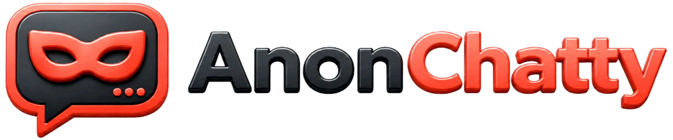 AnonChatty anonymous chat logo with 3D mask and chat icon